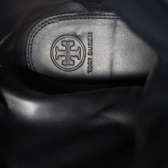 Tory Burch Boots Black Leather Ankle Boots Size 11 - Picture 7 of 9